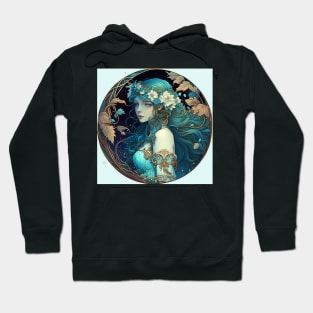 Azure Princess - Art Nouveau Style Hoodie